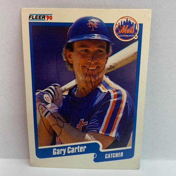 1990 Fleer Gary Carter #199 In Person Autograph (MISC7) - Picture 1 of 3